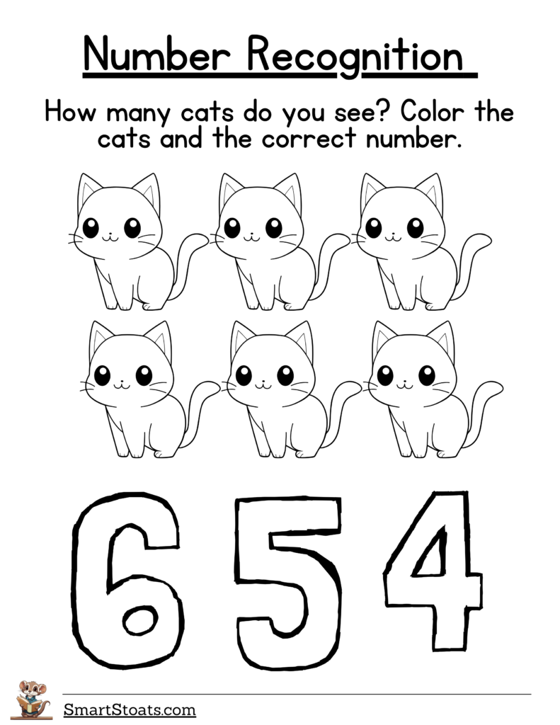 Download number recognition worksheet for 1 to 20 in PDF format. Click to access the printable resource.