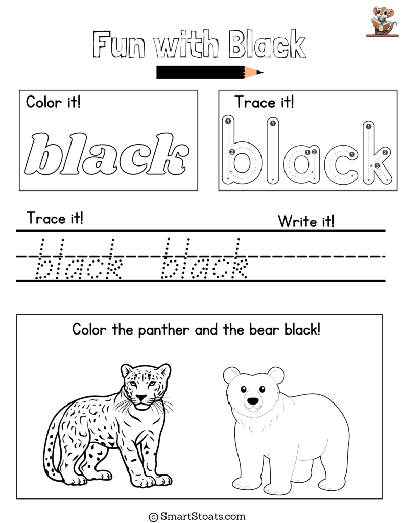 Download free colors worksheets for kindergarten as a PDF – featuring color activities to help children learn colors and practice writing.