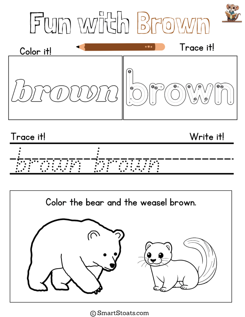 Download free colors worksheets for kindergarten as a PDF – featuring color activities to help children learn colors and practice writing.