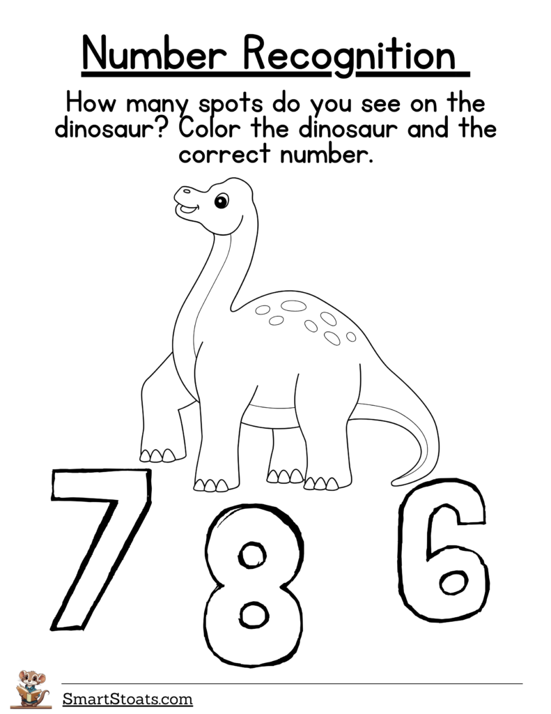 Downloadable worksheet for number recognition from 1 to 20 in PDF format. Click to access the printable resource.