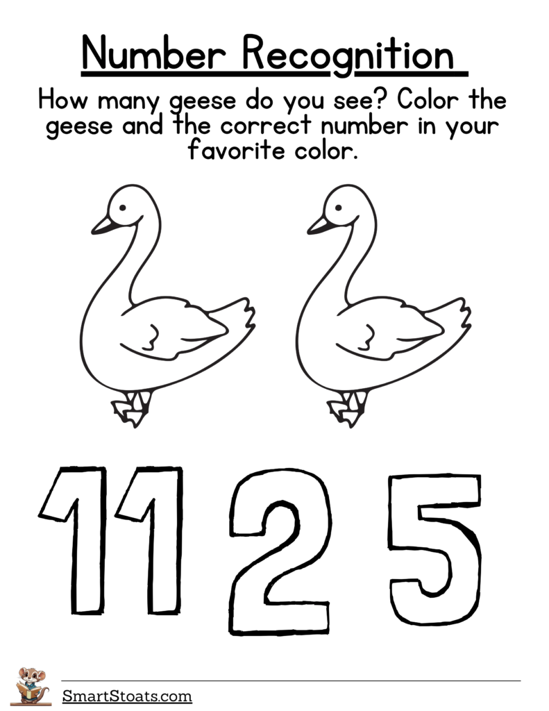 Download number recognition worksheet for 1 to 20 in PDF format. Click to access the printable resource.