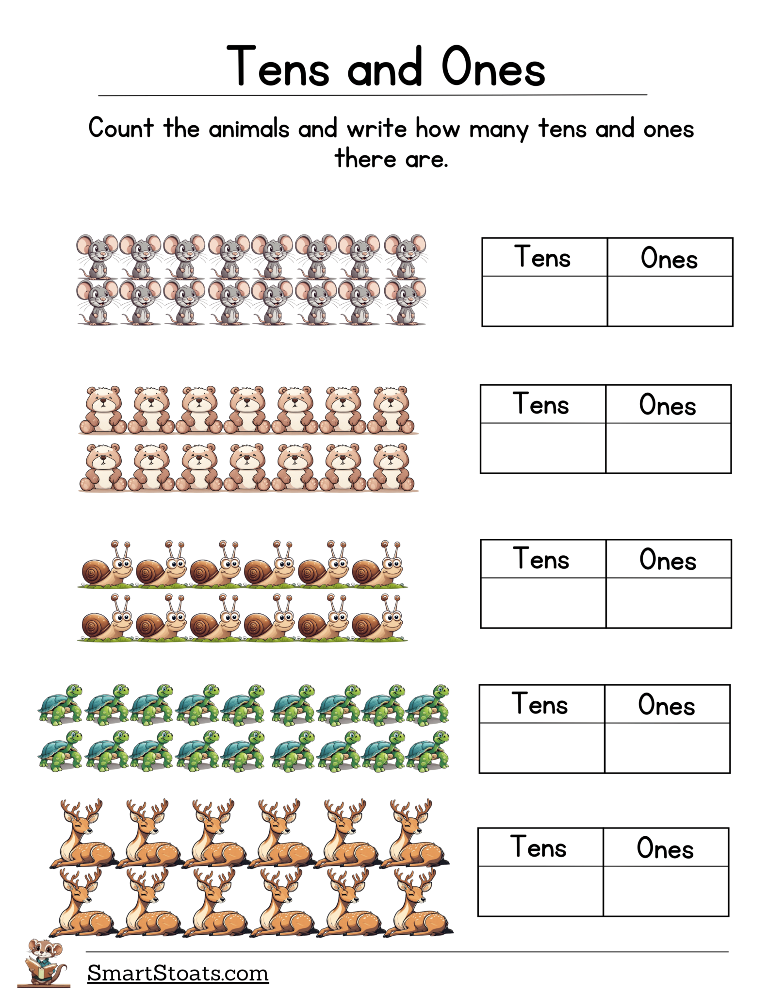 Tens and Ones Worksheets – Free Printables for 1st Grade