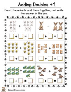 Doubles Plus One Worksheets for 1st Grade (Free Download)