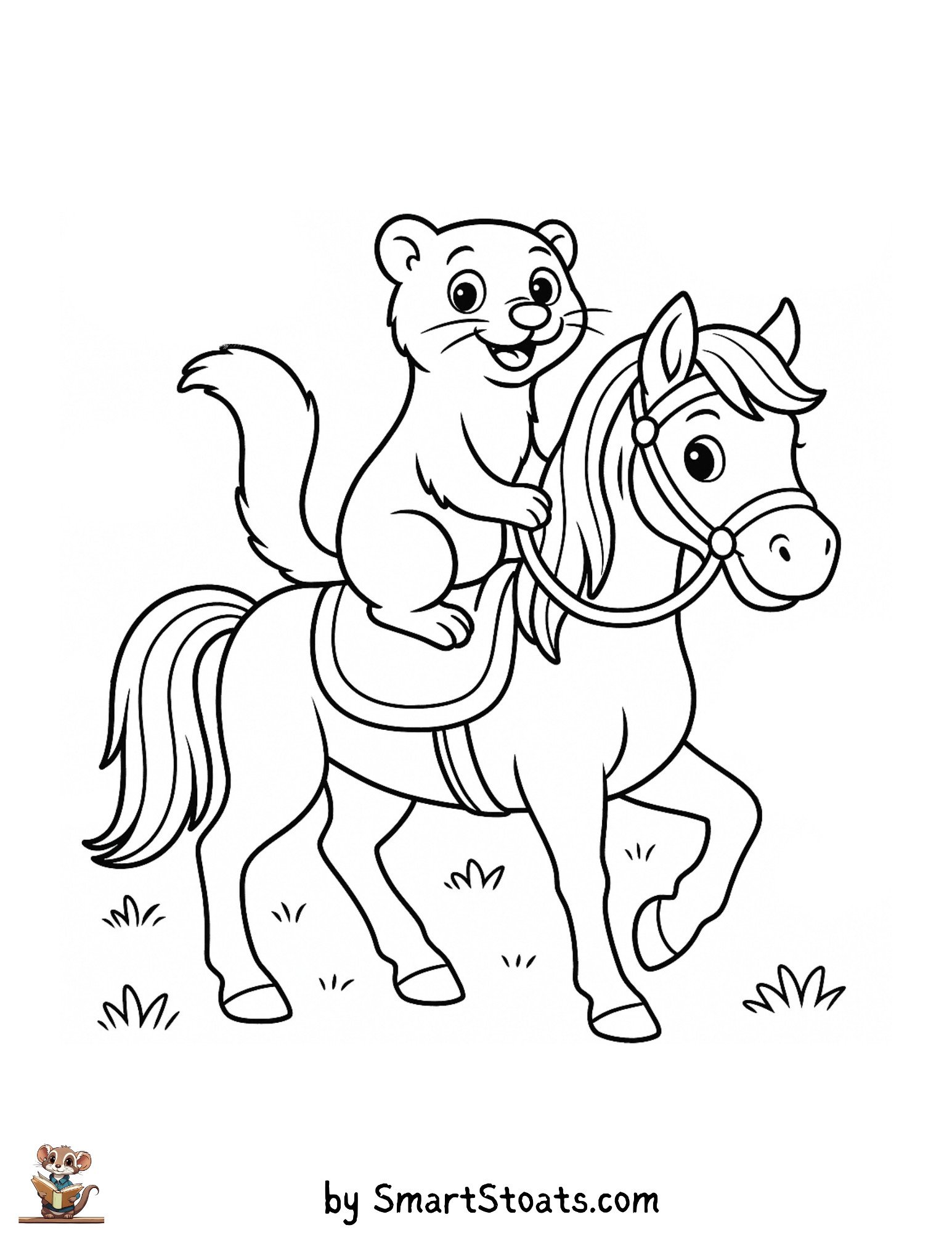 Horse Coloring Page | Free and Printable | by Smart Stoats