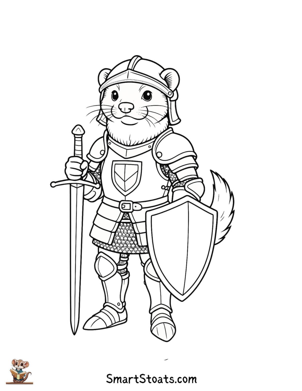 Knight Coloring Page | Free and Printable | by Smart Stoats