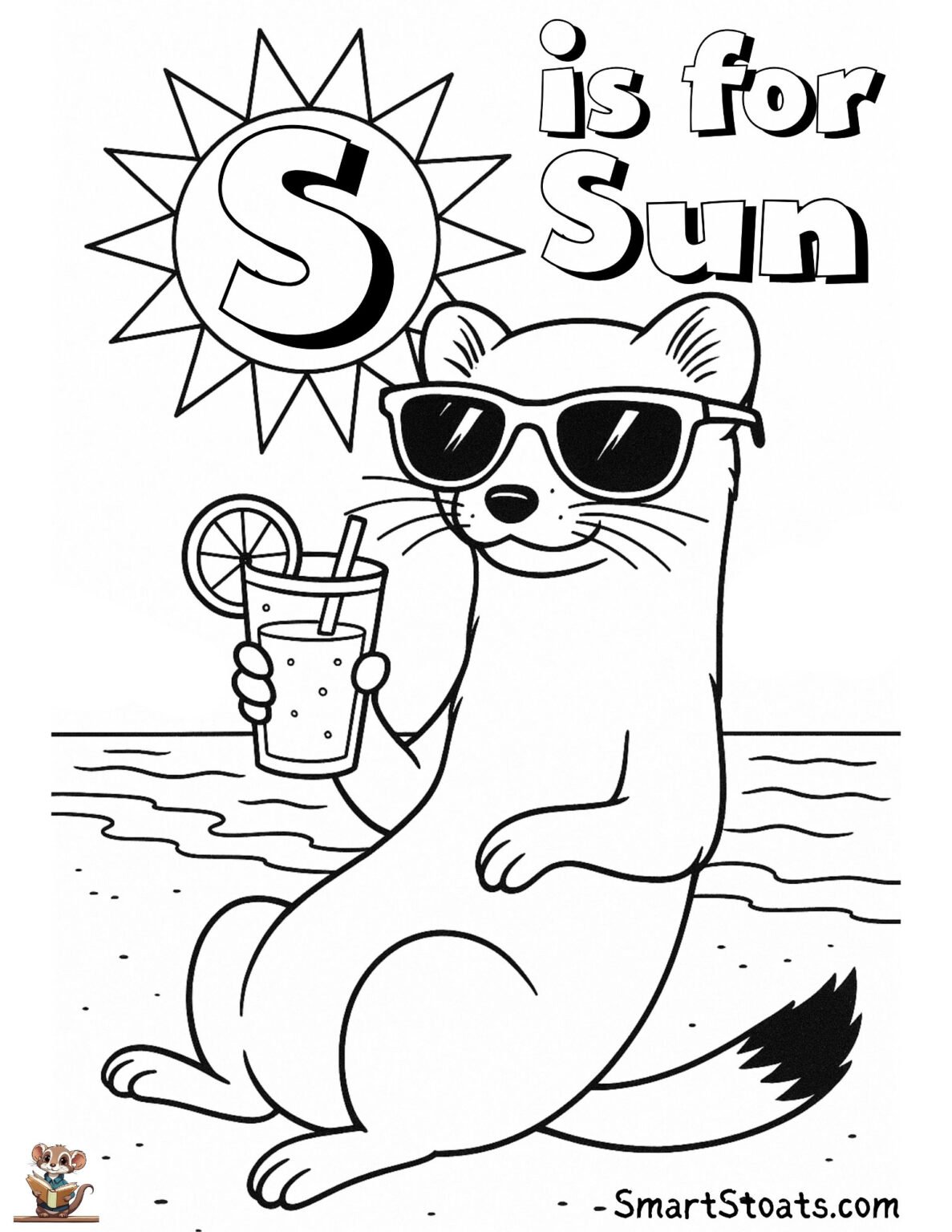 Free Coloring Page With Letter S (For Sun) | by SmartStoats